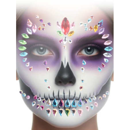 Pegatinas Piedras Catrina para Cara - Complementos Disfraces Halloween