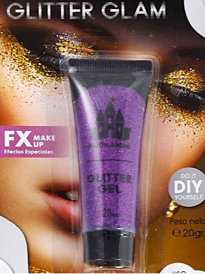 Gel con Brillantina Lila - Maquillaje para Disfraces
