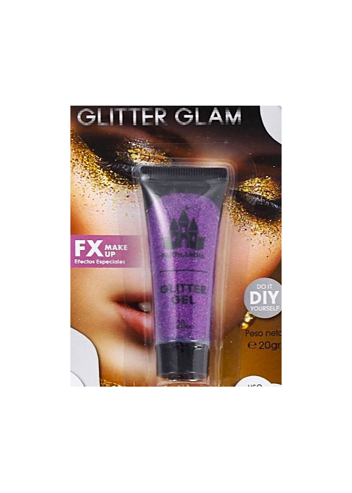Gel con Brillantina Lila - Maquillaje para Disfraces