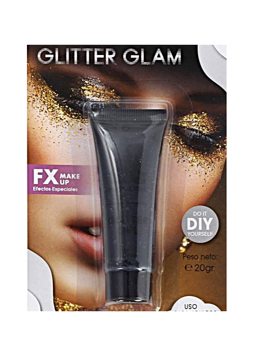 Gel con Brillantina Negra - Maquillaje para Disfraces