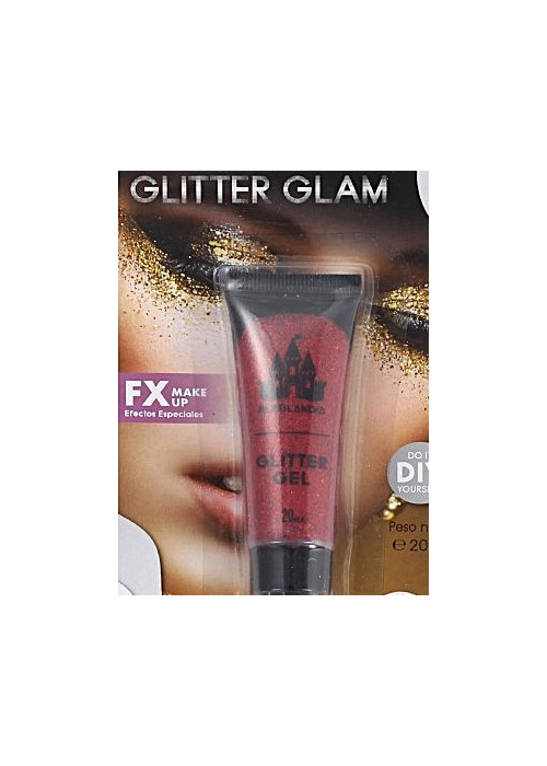 Gel con Brillantina Roja - Maquillaje para Disfraces