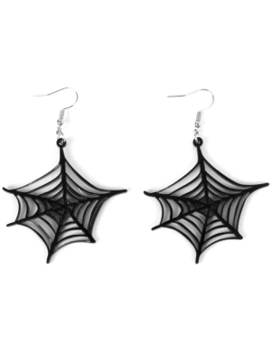 Pendientes de Telarañas Negra - Complementos Disfraces Halloween