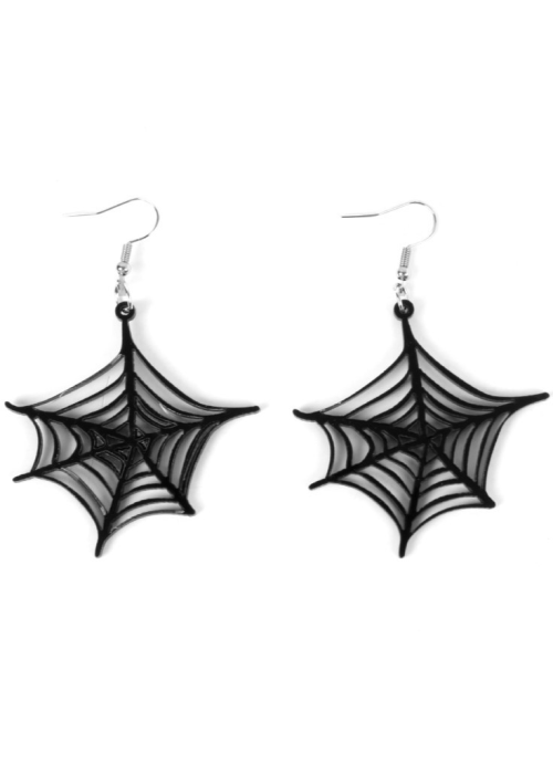 Pendientes de Telarañas Negra - Complementos Disfraces Halloween