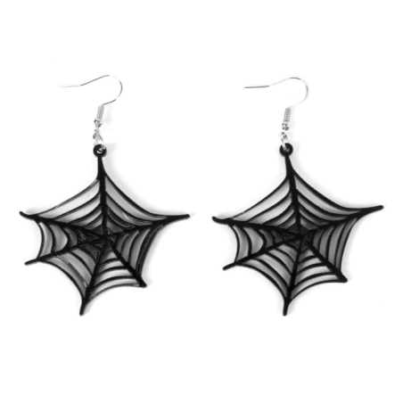 Pendientes de Telarañas Negra - Complementos Disfraces Halloween