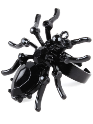 Anillo de Araña con Piedras Negras - Complementos Disfraces Halloween