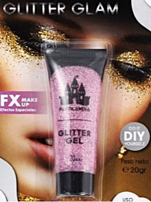 Gel con Brillantina Rosa - Maquillaje para Disfraces