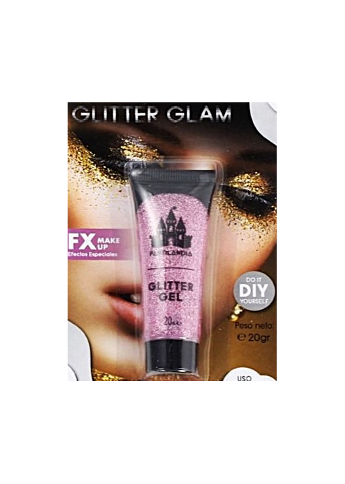 Gel con Brillantina Rosa - Maquillaje para Disfraces