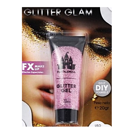 Gel con Brillantina Rosa - Maquillaje para Disfraces
