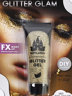 Gel con Brillantina Dorada - Maquillaje para Disfraces