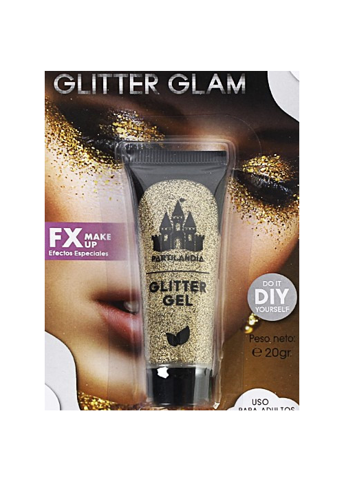 Gel con Brillantina Dorada - Maquillaje para Disfraces