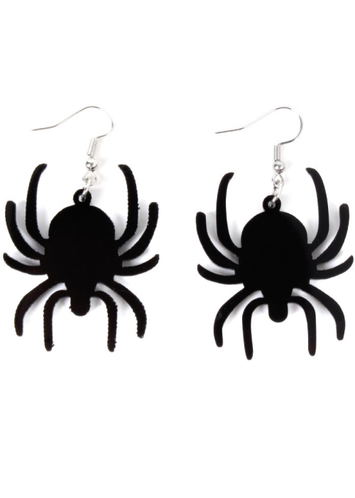 Pendientes de Araña Negra - Complementos Disfraces Halloween
