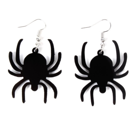 Pendientes de Araña Negra - Complementos Disfraces Halloween