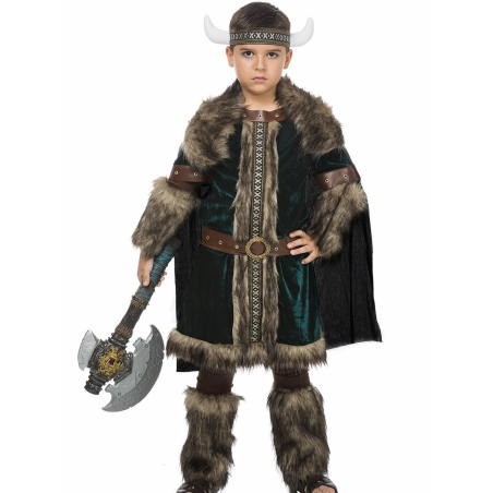 Disfraz De Vikingo Verde Niño - Disfraces De Barbaros y Vikingos