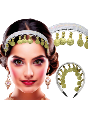 Diadema de Monedas Blanca