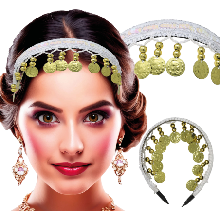 Diadema de Monedas Blanca