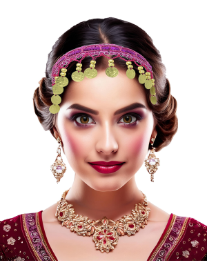 Diadema de Monedas Rosa Fucsia
