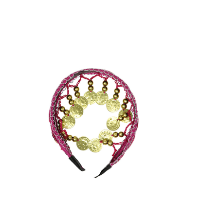 Diadema de Monedas Rosa Fucsia