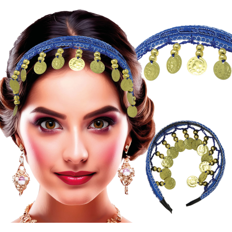 Diadema de Monedas Azul