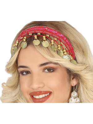 Diadema de Monedas Roja
