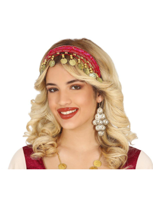 Diadema de Monedas Roja