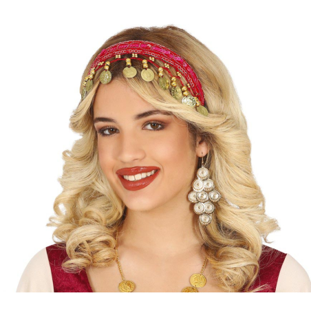 Diadema de Monedas Roja