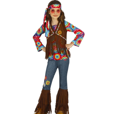 Disfraz de Hippie Flecos Niña