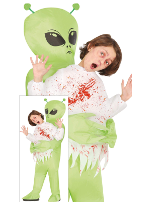 Disfraz de Alien Verde Hinchable Infantil