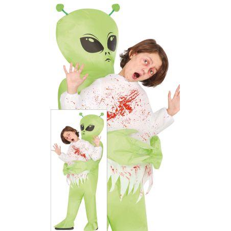 Disfraz de Alien Verde Hinchable Infantil