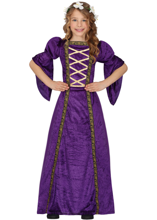 Disfraz de Dama Medieval Morada Infantil