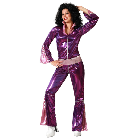 Disfraz de Disco Buzo Fucsia Chica