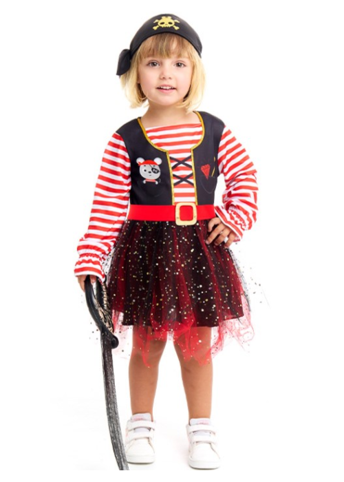 Disfraz De Pirata Parches Niña - Disfraces Corsarios - Disfraces de Piratas Infantiles