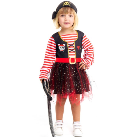 Disfraz De Pirata Parches Niña - Disfraces Corsarios - Disfraces de Piratas Infantiles