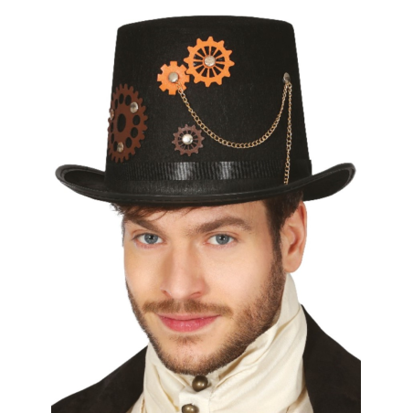 Chistera Steampunk Negra Alta - Complementos de Steampunk