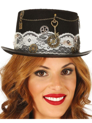 Chistera Steampunk Negra - Complementos de Steampunk