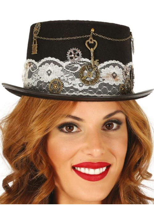 Chistera Steampunk Negra - Complementos de Steampunk