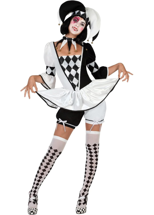 Vestit De Arlequin Bordeus I Beix