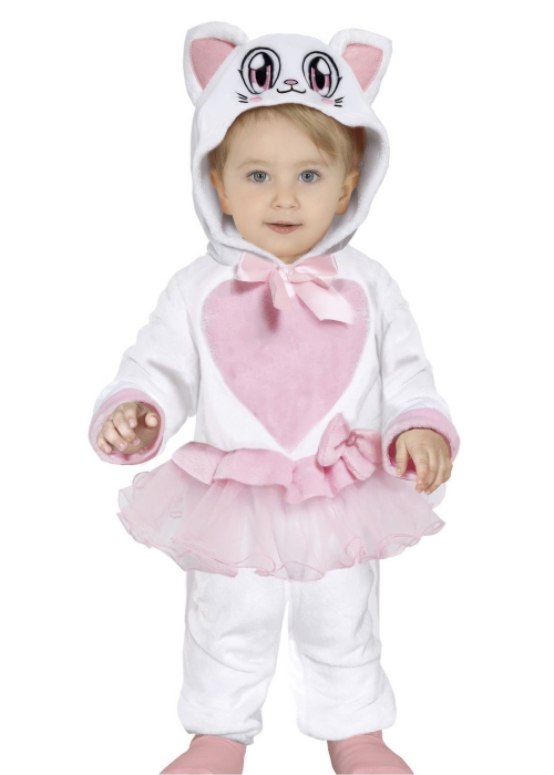Disfraz De Gato Bebe Vestido Blanco - Disfraces de Animales para Bebes