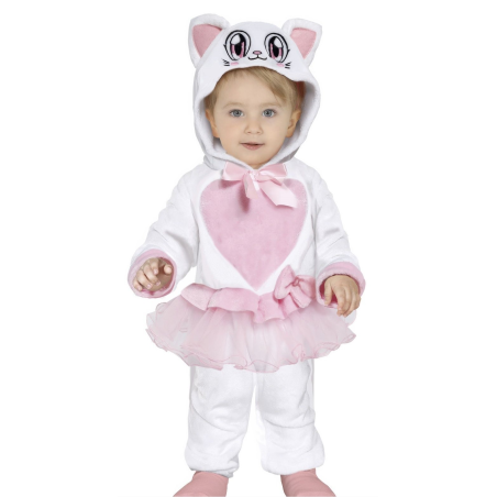 Disfraz De Gato Bebe Vestido Blanco - Disfraces de Animales para Bebes