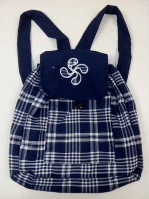 Mochila de Cuadros con Lauburu Bordado - TRAJES REGIONALES