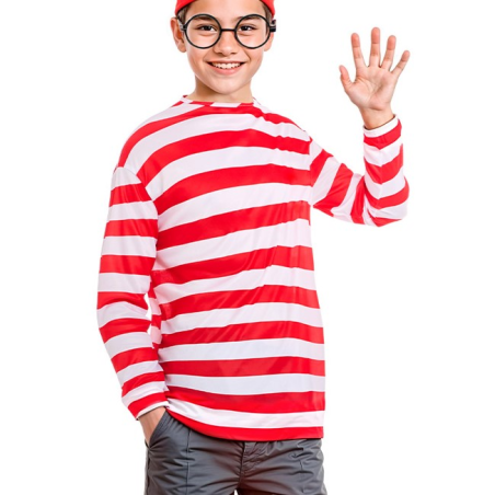 Camiseta De Rayas Roja Y Blanca Infantil - Chaquetas y Camisetas