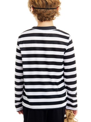 Camiseta De Rayas Negra Y Blanca Infantil - Chaquetas y Camisetas