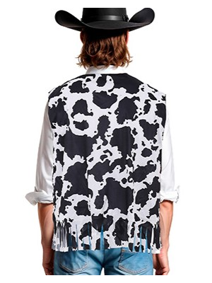 Chaleco Vaquero Vaca Negro Adulto - Complementos de Vaqueros