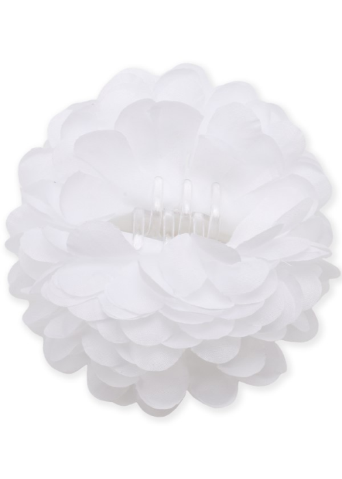 Flor De Pinza Blanca - Accesorios Sevillanas - Flores y Peinetas de Flamenca