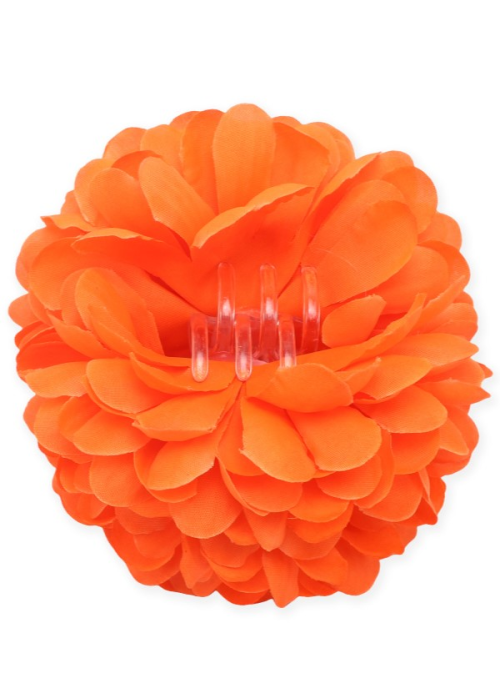 Flor De Pinza Naranja - Accesorios Sevillanas - Flores y Peinetas de Flamenca