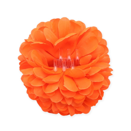 Flor De Pinza Naranja - Accesorios Sevillanas - Flores y Peinetas de Flamenca