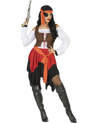 Disfraz De Piratesa Roja - Disfraces de Piratas para Mujer