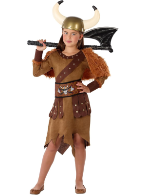 Disfraz De Vikinga Marron Niña - Disfraces de Vikingos para Niñas