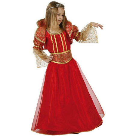 Disfraz De Dama Medieval Roja Infantil - Disfraces de Medievales y Guerreros