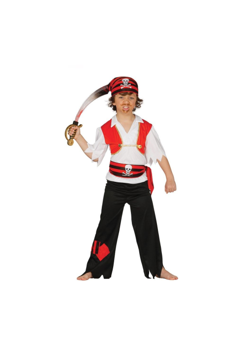 Disfraz De Pirata Bucanero Rojo Infantil - Disfraces de Pirata