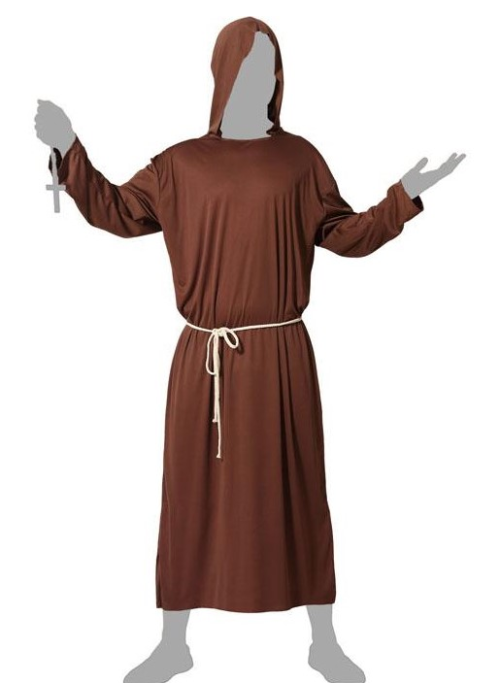 Disfraz De Tunica Marron Para Adulto - Disfraces de Curas y Religiosos para Hombres